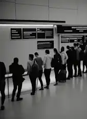 Mostrador en aeropuerto.